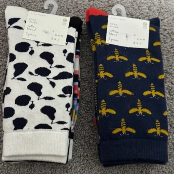 A New Day Crew Socks 3 Pairs Each Pack (2 Packs = 6 Socks) NWT - Picture 3 of 6